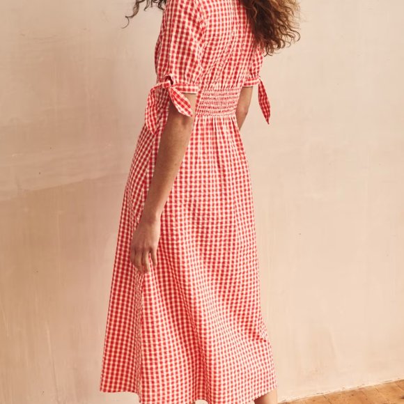 Marks&Spencer Pure Cotton V-Neck MidiTea-Dress - Picture 3 of 7